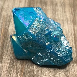 Blue Aura Quartz Decorative Crystal Accent
